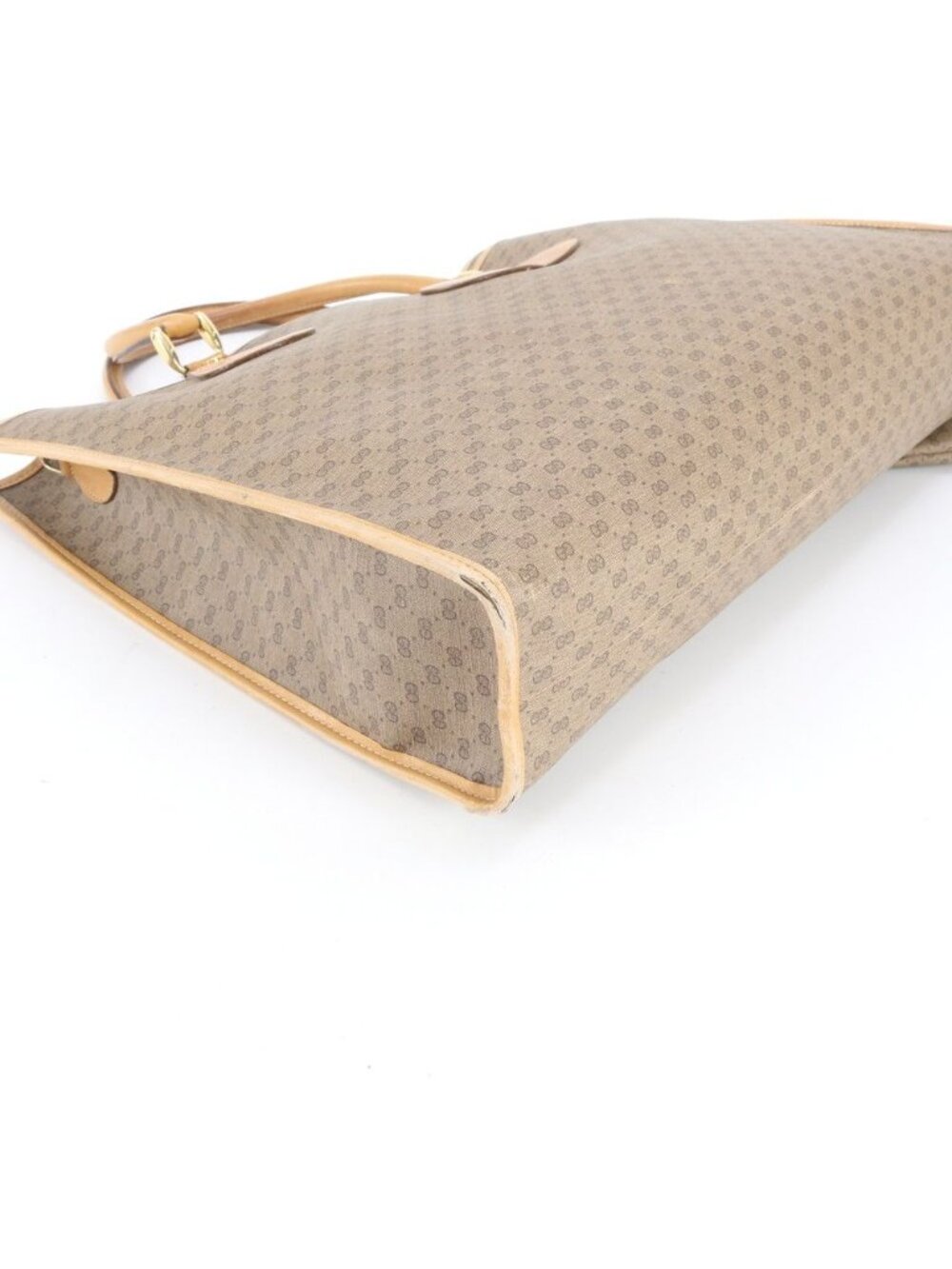 Gucci Vintage Micro GG Leather Tote Shoulder Hand Beige - Picture 4 of 13